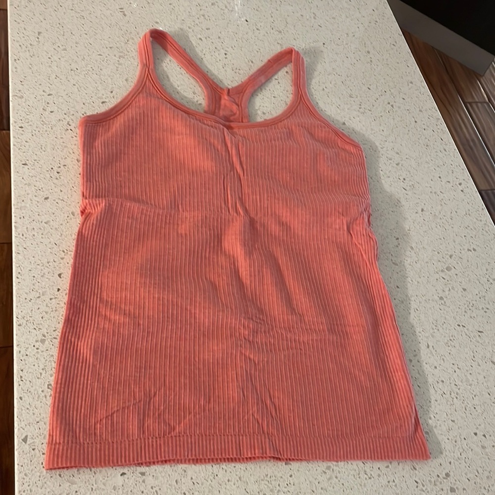 Pink lululemon tank with built in bra